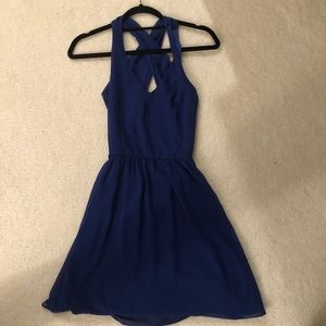 Blue cross dress with open back